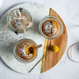Apple cake in glass