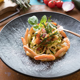 Zoodles with Prawns and Tomatoes