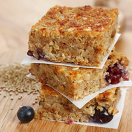 Blueberry, almond, quinoa breakfast bars