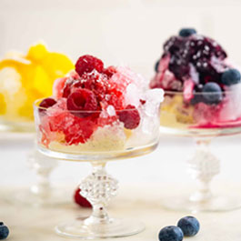 Hawaiian shave ice with fruit syrup