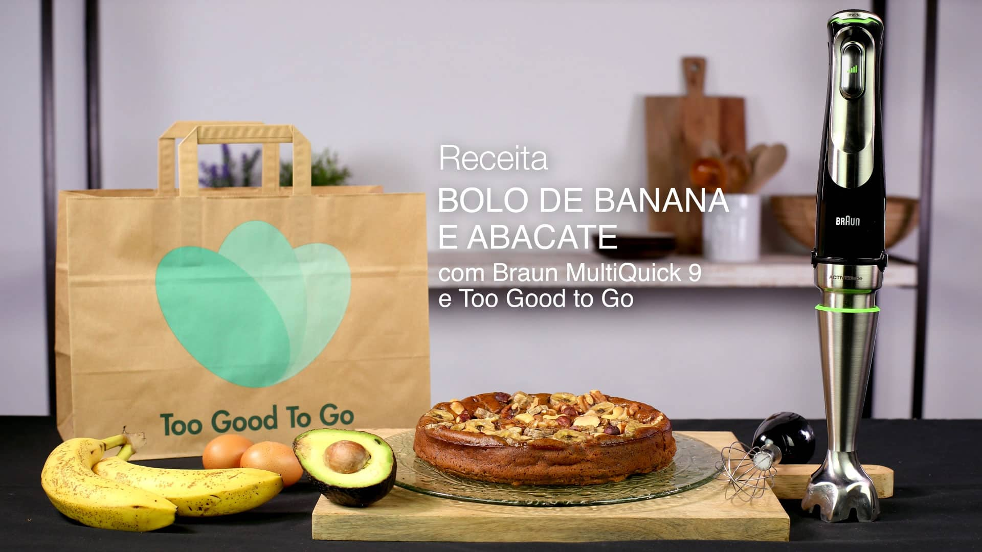 Receita Bolo de banana e abacate