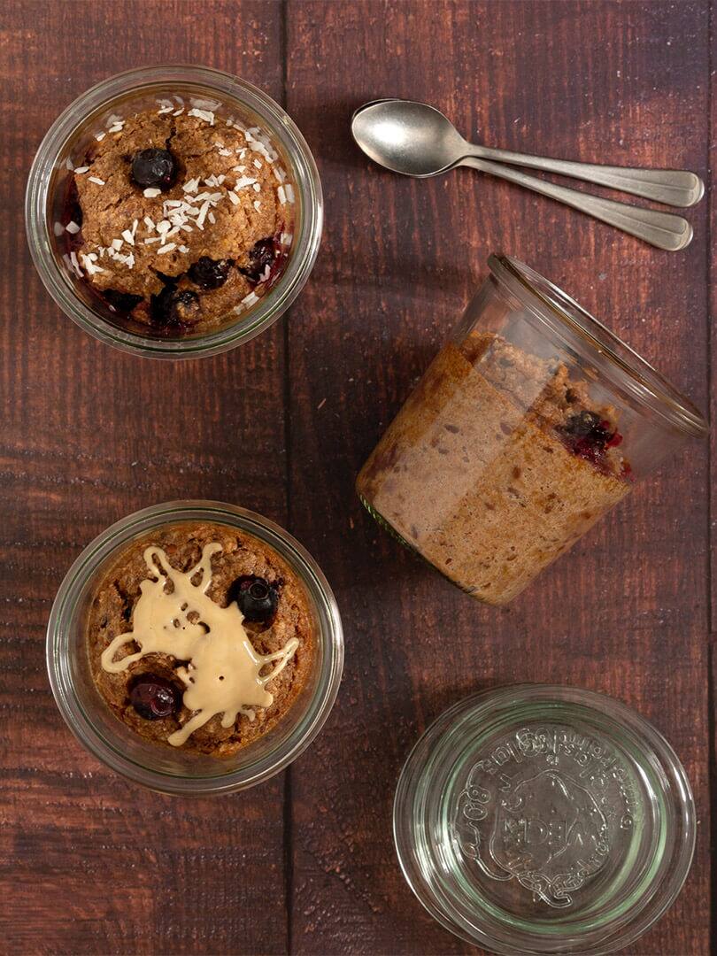 Baked oatmeal with blueberries.