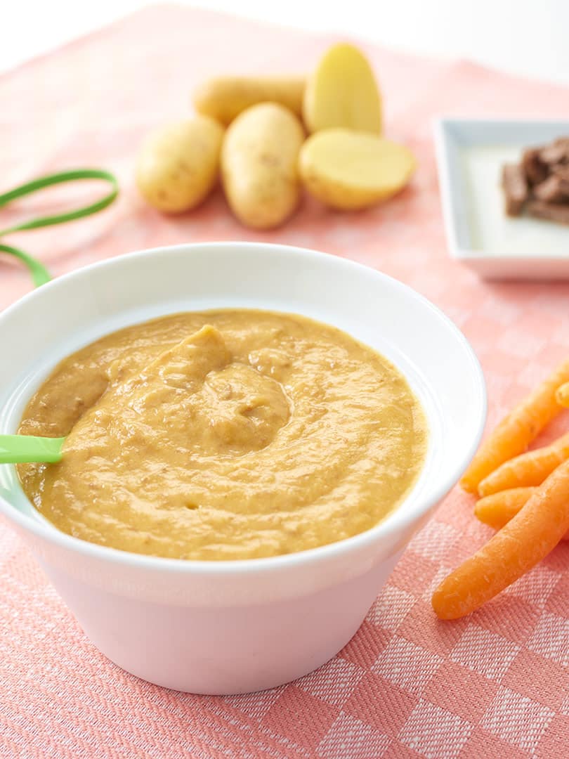 Beef potato carrot purée