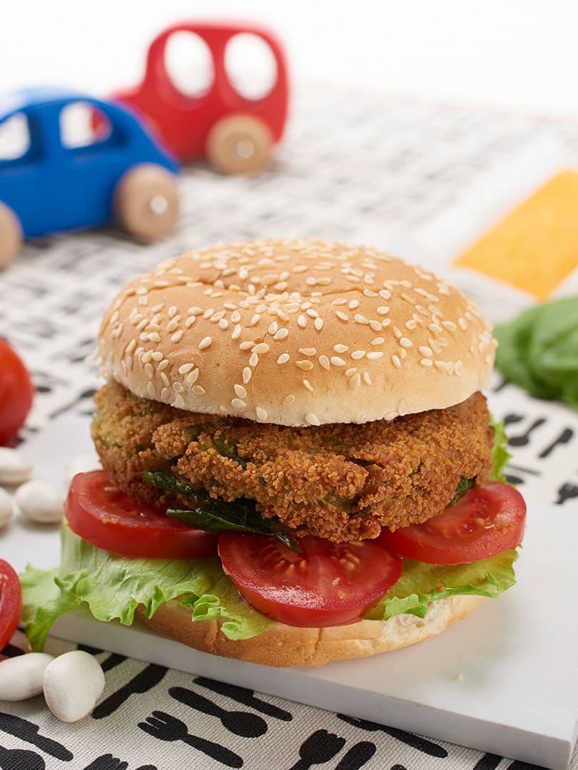 Cheese and spinach burgers