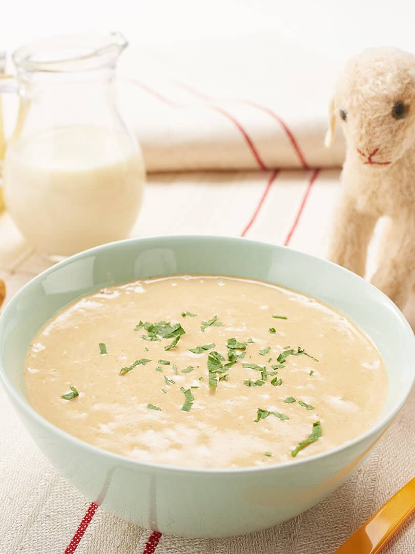 Soy milk-based mushroom soup