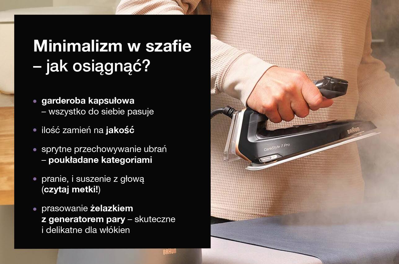 Minimalizm w szafie, jak osiągnąć? - infografika