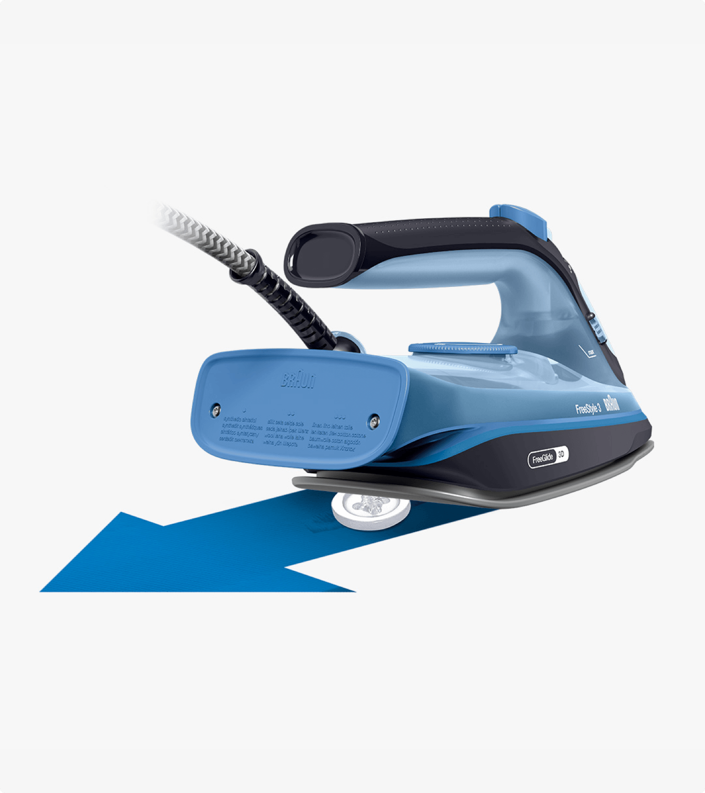 Braun FreeStyle 3 steam iron with  FreeGlide 3D Technology