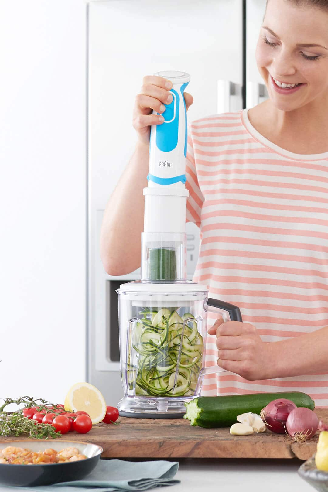 Braun MultiQuick 5 Vario Fit with Spiralizer attachment.