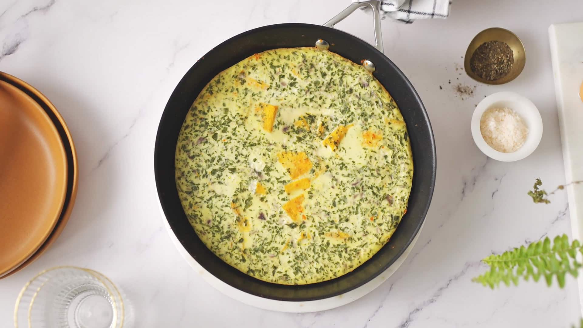 One pot frittata with sweet potato