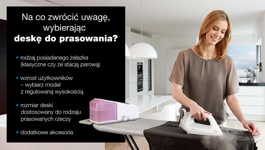 na co zwrócić uwagę wybierając deskę do prasowania - infografika