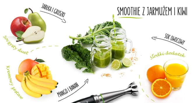 smoothie z jarmużem i kiwi