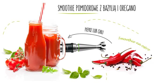 smoothie pomidorowe z bazylią i oregano