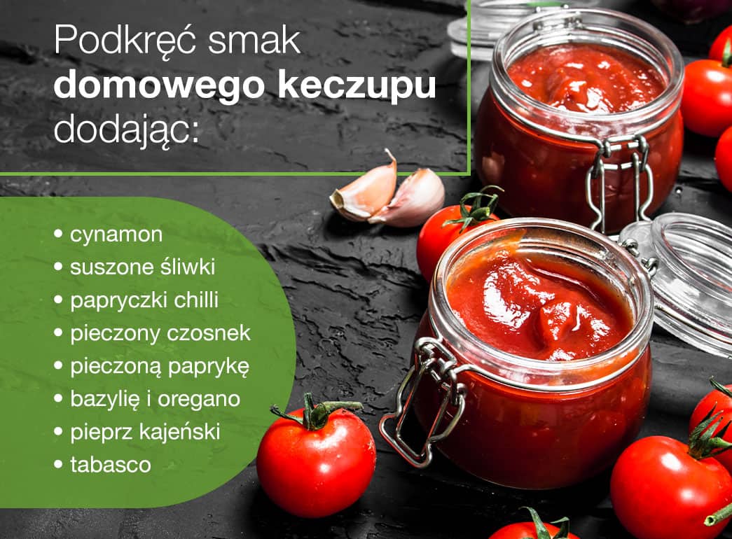 Domowy keczup - co dodać? Infografika